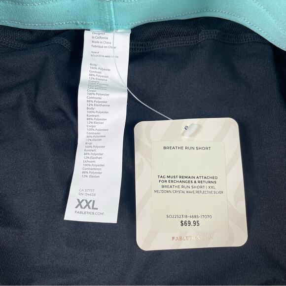 Fabletics Womens Breathe Run Shorts Sz XXL Multicolor Running Jogging CrossFit - Picture 5 of 5
